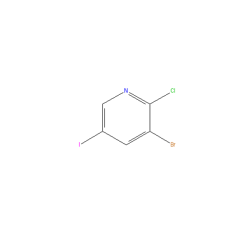 Chemical structure of 3-Bromo-2-chloro-5-iodopyridine