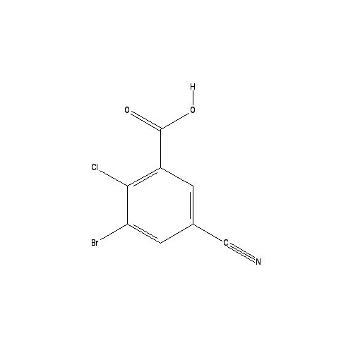 Chemical structure of 3-Bromo-2-chloro-5-cyanobenzoic acid
