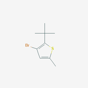 Chemical structure of 3-bromo-2-(tert-butyl)-5-methylthiophene