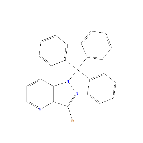 Chemical structure of 3-Bromo-1-trityl-1H-pyrazolo[4,3-b]pyridine