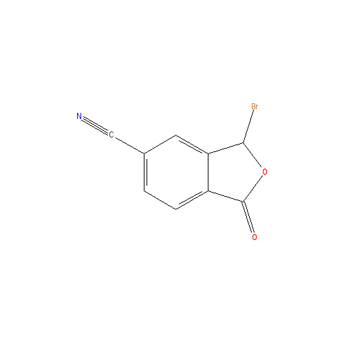 Chemical structure of 3-Bromo-1-oxo-1,3-dihydroisobenzofuran-5-carbonitrile