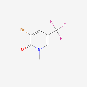 Chemical structure of 3-Bromo-1-methyl-5-(trifluoromethyl)pyridin-2(1H)-one