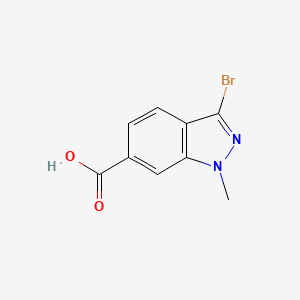 Chemical structure of 3-BROMO-1-METHYL-1H-INDAZOLE-6-CARBOXYLIC ACID