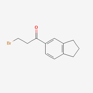 Chemical structure of 3-Bromo-1-Indan-5-Yl-Propan-1-One