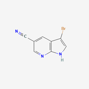 Chemical structure of 3-Bromo-1H-pyrrolo[2,3-b]pyridine-5-carbonitrile