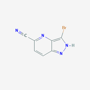 Chemical structure of 3-Bromo-1H-pyrazolo[4,3-b]pyridine-5-carbonitrile