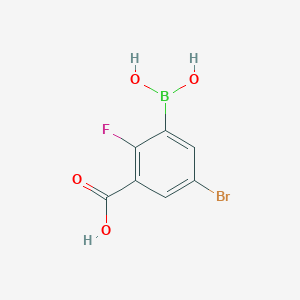 Chemical structure of 3-Borono-5-bromo-2-fluorobenzoic acid