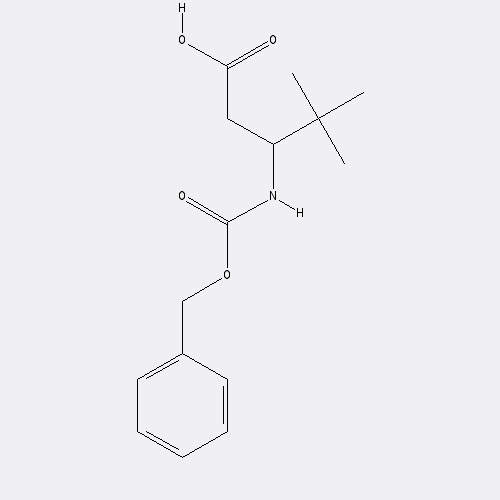Chemical structure of 3-benzyloxycarbonylamino-4,4-dimethylpentanoic acid