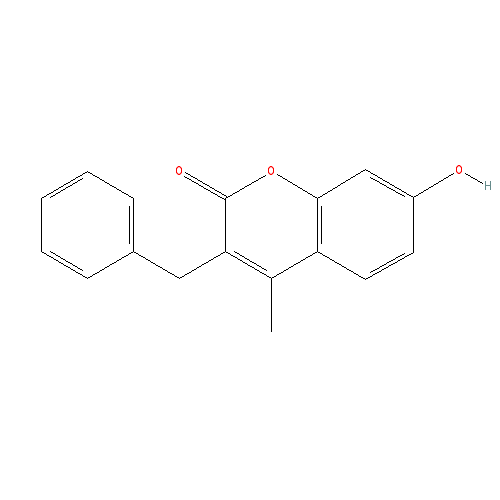 Chemical structure of 3-Benzyl-4-methylumbelliferone