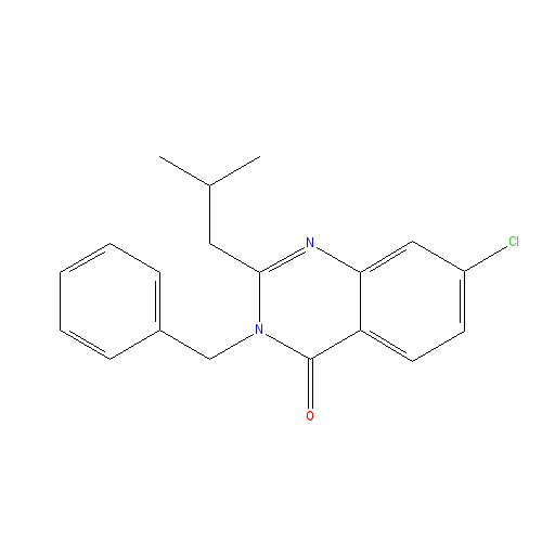 Chemical structure of 3-Benzyl-7-chloro-2-isobutylquinazolin-4(3H)-one