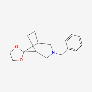 Chemical structure of 3-benzyl-3-azaspiro[bicyclo[3,2,1]octane-8,2'-[1,3]dioxolane]