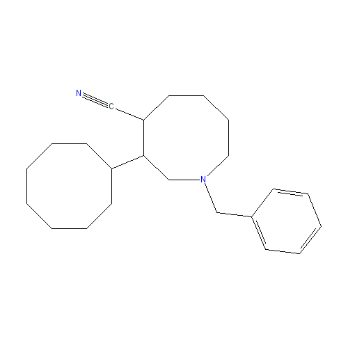 Chemical structure of 3-Benzyl-3-aza-bicyclo[3.2.1]octane-8-carbonitrile