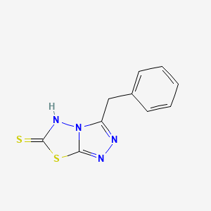 Chemical structure of 3-Benzyl[1,2,4]triazolo[3,4-b][1,3,4]thiadiazole-6-thiol