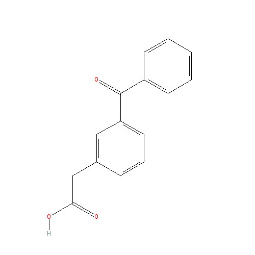Chemical structure of 3-Benzoylphenylacetic Acid