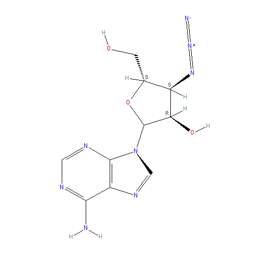 Chemical structure of 3'-Azido-3'-deoxyadenosine