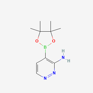 Chemical structure of 3-Aminopyridazine-4-boronic acid pinacol ester