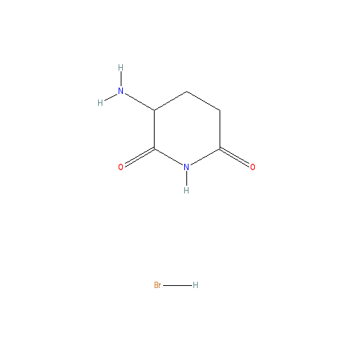Chemical structure of 3-Aminopiperidine-2,6-dione hydrobromide