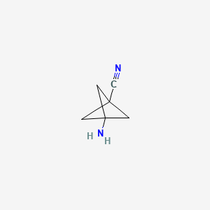 Chemical structure of 3-Aminobicyclo[1.1.1]pentane-1-carbonitrile