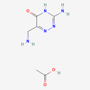 Chemical structure of 3-Amino-6-(Aminomethyl)-1,2,4-Triazin-5(4H)-One Acetate