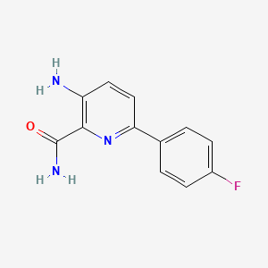 Chemical structure of 3-amino-6-(4-fluorophenyl)picolinamide