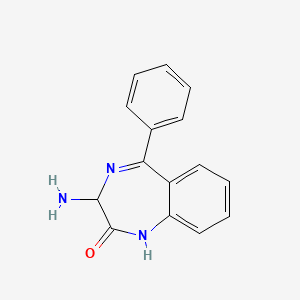 Chemical structure of 3-Amino-5-phenyl-1H-benzo[e][1,4]diazepin-2(3H)-one