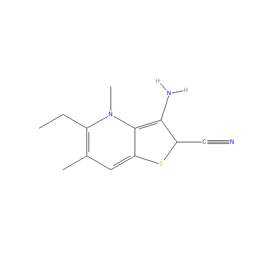 Chemical structure of 3-Amino-5-ethyl-4,6-dimethylthieno[2,3-b]pyridine-2-carbonitrile