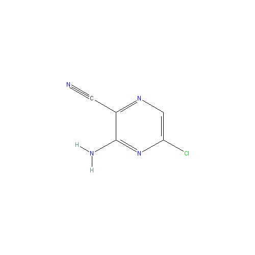 Chemical structure of 3-amino-5-chloropyrazine-2-carbonitrile