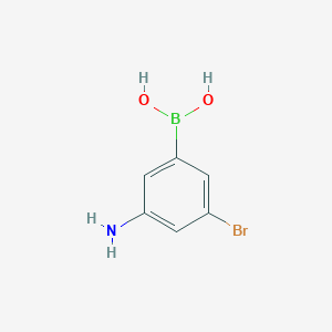 Chemical structure of 3-Amino-5-bromophenylboronic acid