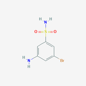 Chemical structure of 3-Amino-5-bromobenzene-1-sulfonamide