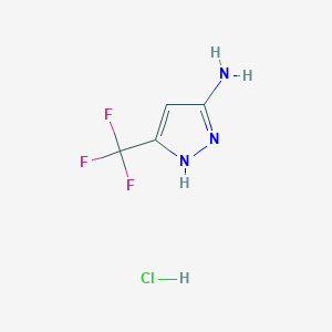 Chemical structure of 3-Amino-5-(trifluoromethyl)pyrazole Hydrochloride