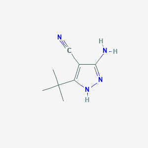 Chemical structure of 3-Amino-5-(tert-butyl)-1H-pyrazole-4-carbonitrile