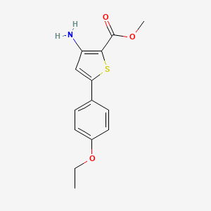 Chemical structure of 3-Amino-5-(4-ethoxyphenyl)thiophene-2-carboxylic acid methyl ester