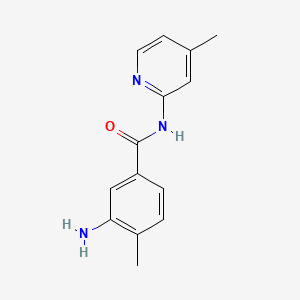 Chemical structure of 3-Amino-4-methyl-N-(4-methyl-2-pyridyl)benzamide