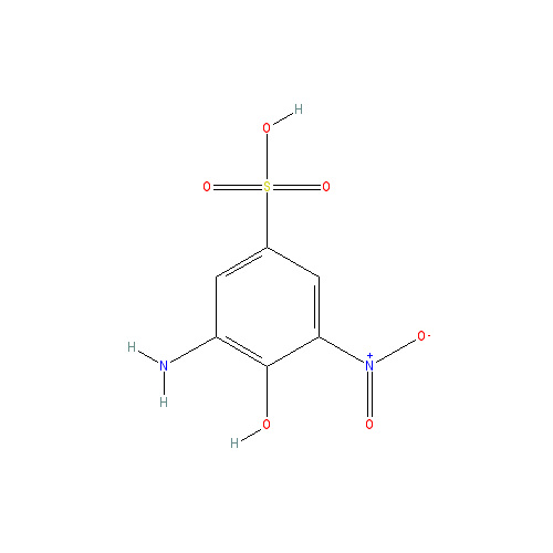 Chemical structure of 2-Amino-6-nitro-1-phenol-4-sulfonic acid