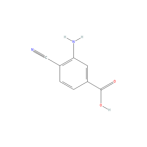 Chemical structure of 3-Amino-4-cyanobenzoic acid