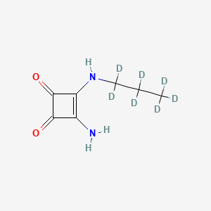 Chemical structure of 3-Amino-4-(propylamino)-3-cyclobutene-1,2-dione-d7