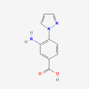 Chemical structure of 3-Amino-4-(1h-pyrazol-1-yl)benzoic acid