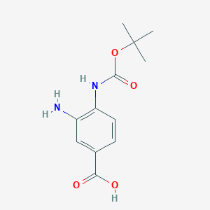 Chemical structure of 3-Amino-4-((tert-butoxycarbonyl)amino)benzoic acid