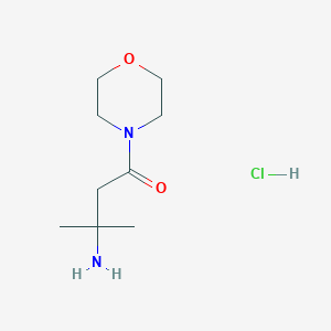 Chemical structure of 3-Amino-3-methyl-1-morpholinobutan-1-one hydrochloride