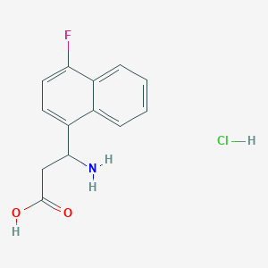 Chemical structure of 3-Amino-3-(4-fluoronaphthalen-1-yl)propanoic acid hydrochloride