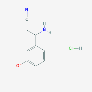 Chemical structure of 3-Amino-3-(3-methoxyphenyl)propanenitrile hydrochloride