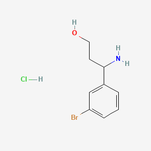 Chemical structure of 3-Amino-3-(3-bromophenyl)propan-1-ol hydrochloride