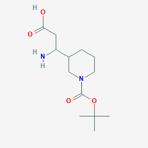 Chemical structure of 3-Amino-3-(1-(tert-butoxycarbonyl)piperidin-3-yl)propanoic acid