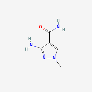 Chemical structure of 3-Amino-1-methyl-1H-pyrazole-4-carboxamide