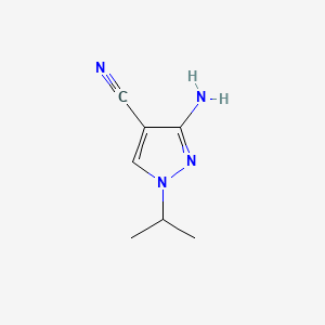 Chemical structure of 3-Amino-1-isopropyl-1H-pyrazole-4-carbonitrile