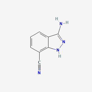 Chemical structure of 3-Amino-1H-indazole-7-carbonitrile