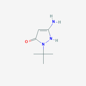 Chemical structure of 3-Amino-1-(tert-butyl)-1H-pyrazol-5-ol