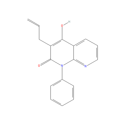 Chemical structure of 3-allyl-4-hydroxy-1-phenyl-1,8-naphthyridin-2(1H)-one