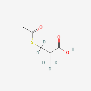 Chemical structure of 3-Acetylthio-2-methylpropanoic Acid-d5