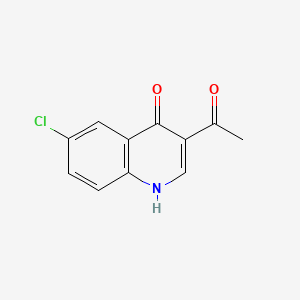 Chemical structure of 3-acetyl-6-chloroquinolin-4(1H)-one